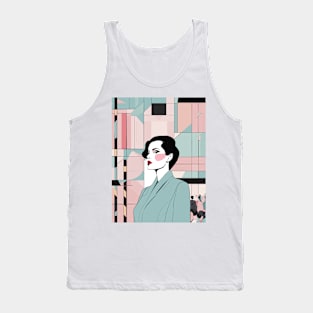 Hues of Enchantment Art Deco Patrick Nagel 80s Tank Top